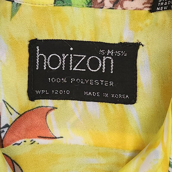 Vintage Hawaiian Fish Tropical Palm Trees AOP Button Down Shirt Men's Medium - Picture 5 of 8